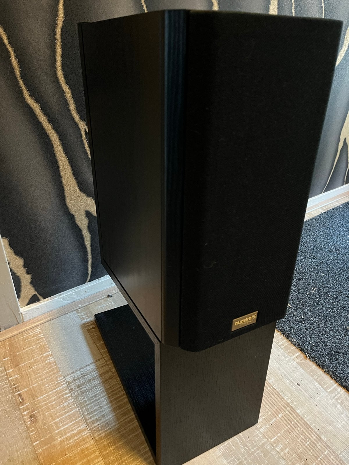 Quadral Phonologue E Dauphin speakers met stands, Gebruikt, Geschikt voor surround/home cinema, Minder dan 60 watt, Boekenplank luidspreker