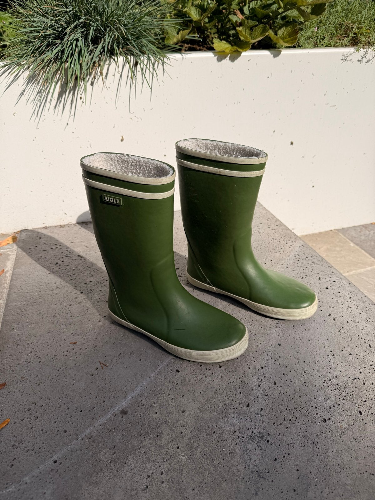 Aigle groene gevoerde regenlaarzen maat 33, Ophalen of Verzenden, Gebruikt, Jongen of Meisje