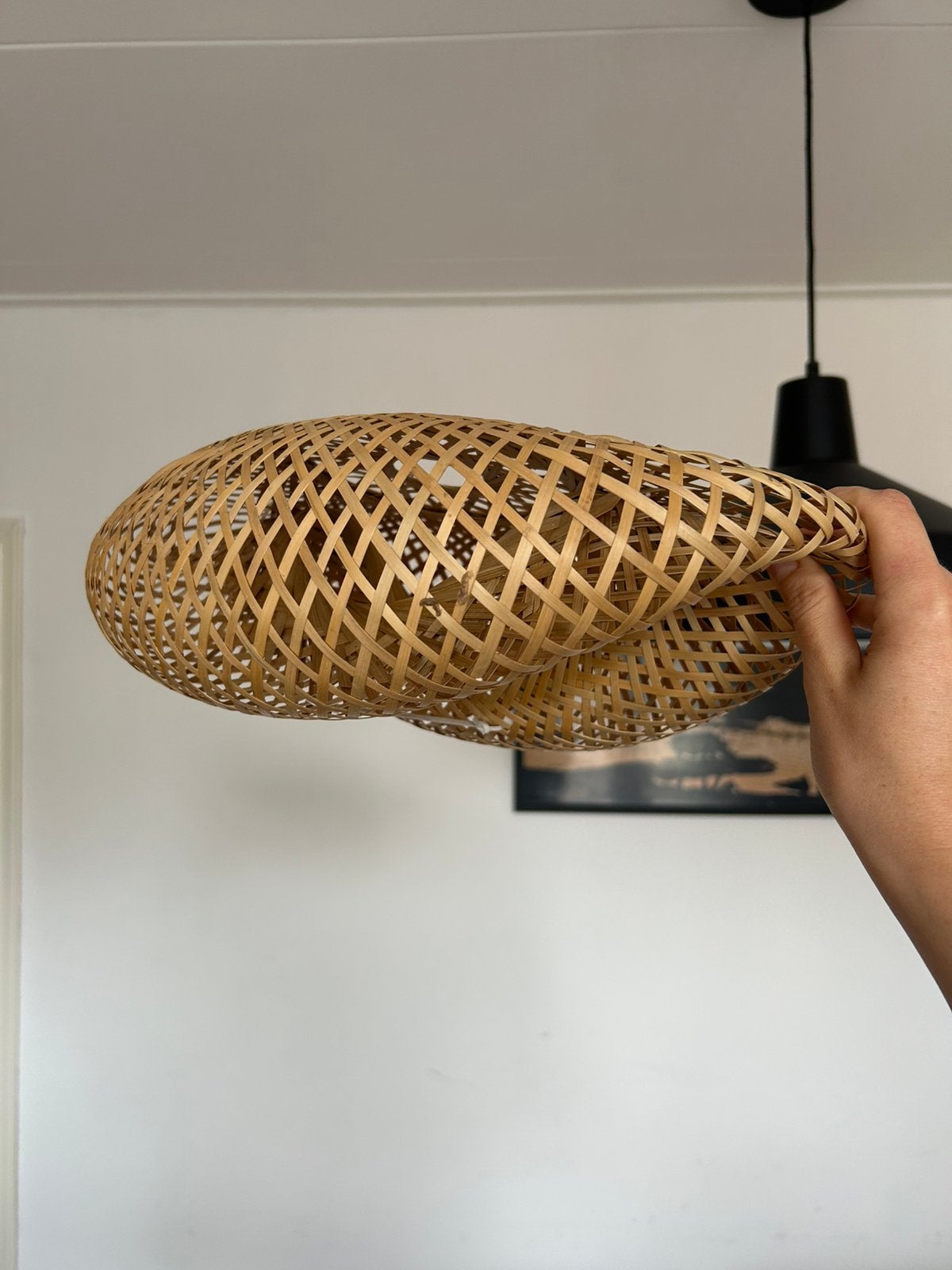 Hanglamp riet wave, Ophalen of Verzenden, Zo goed als nieuw, Minder dan 50 cm