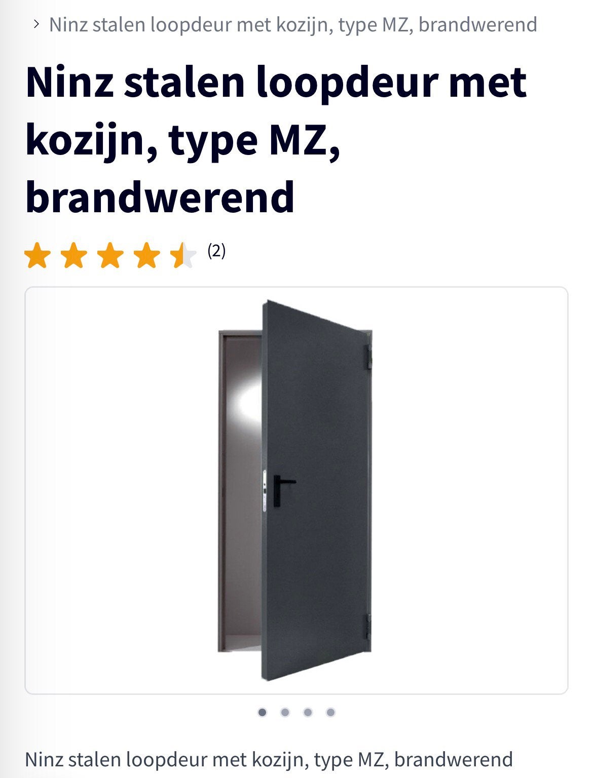 Stalen loopdeur nieuw, Ophalen of Verzenden, Zo goed als nieuw, 25 tot 50 cm, Minder dan 100 cm