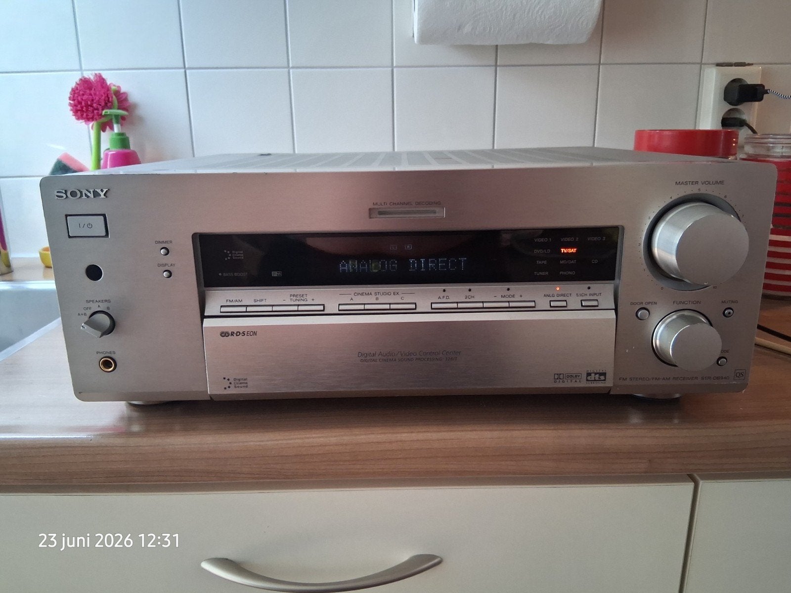 Sony STR-DB940 QS FM Stereo/FM-AM Receiver, Audio, Tv en Foto, Versterkers en Receivers, Gebruikt, 5.1, 120 watt of meer, Sony