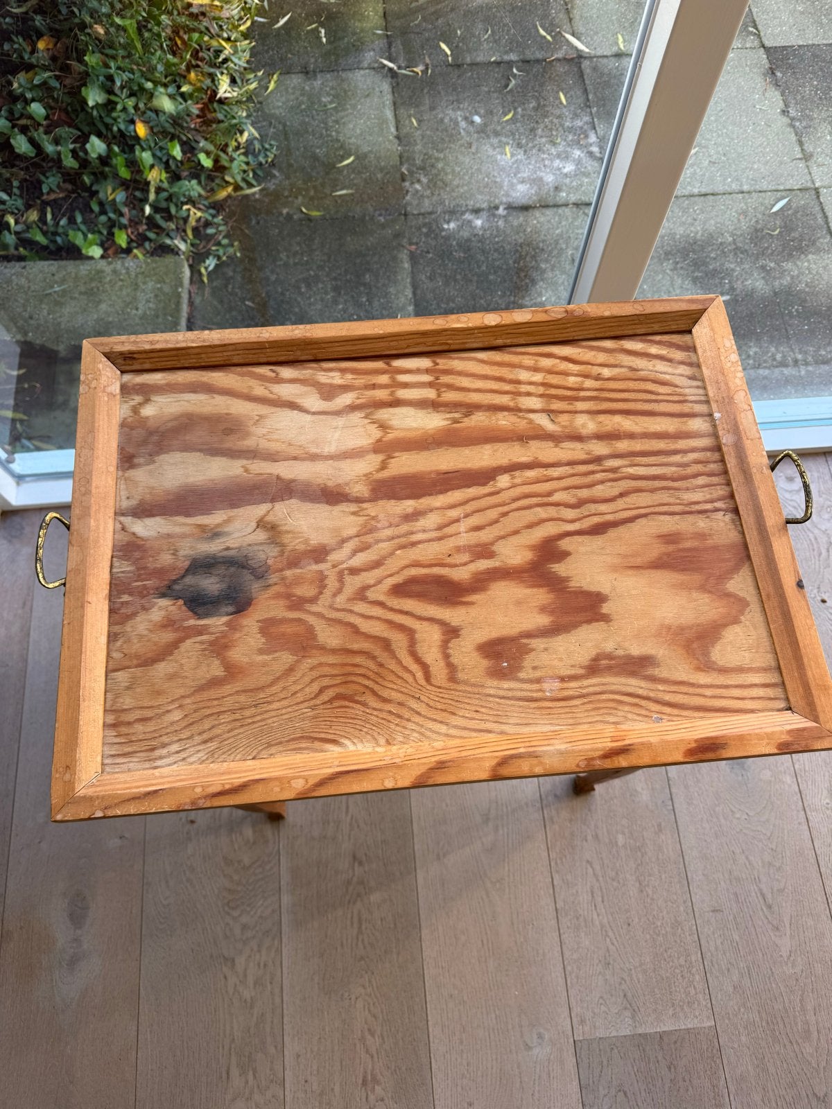 Vintage houten thee of dranken kast met dienblad, Antiek en Kunst, Ophalen