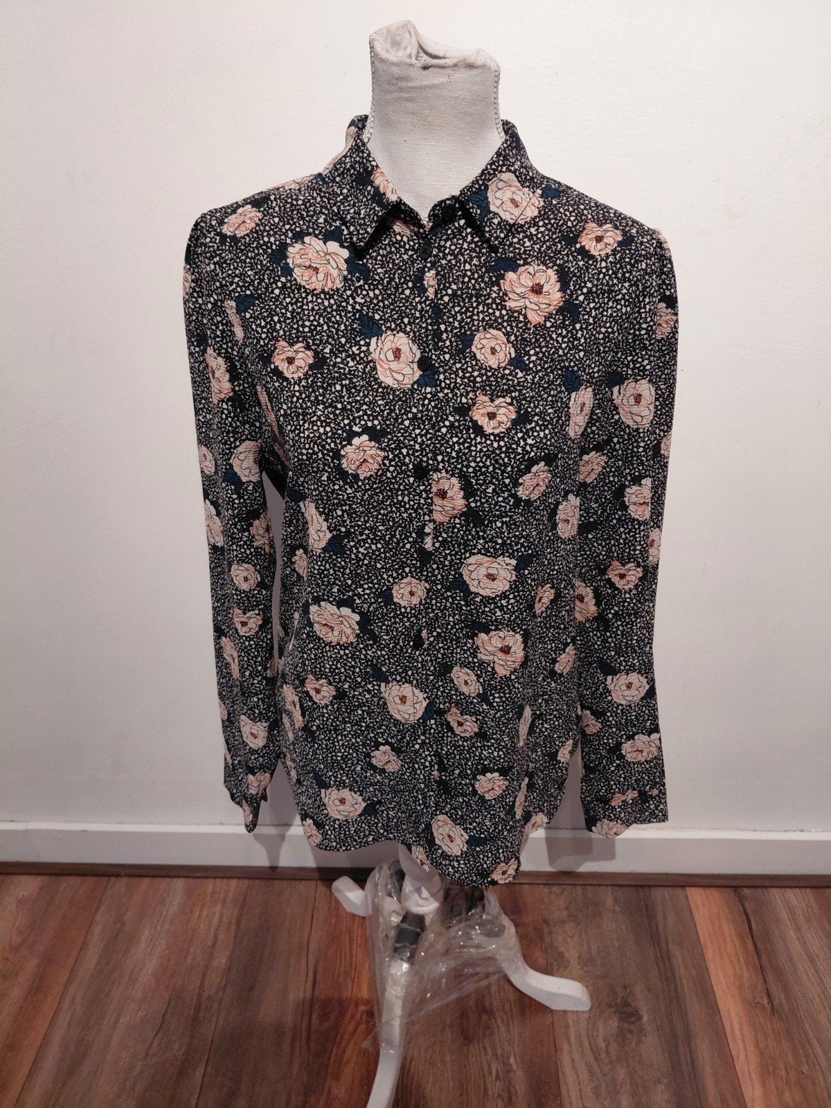 Leuke Cotton Club blouse met bloemenprint - Maat L, Kleding | Dames, Zwart, Maat 42/44 (L), Ophalen of Verzenden, Zo goed als nieuw