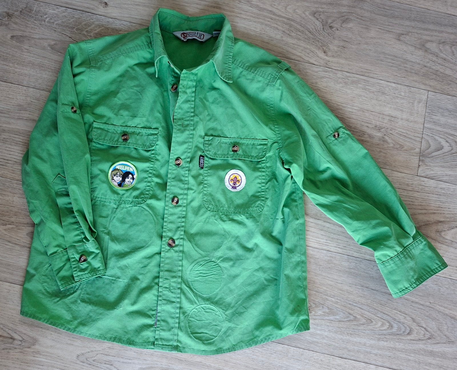 Scoutfit Scouting Blouse welpen maat 134, Gebruikt, Jongen of Meisje, Overhemd of Blouse, Ophalen of Verzenden
