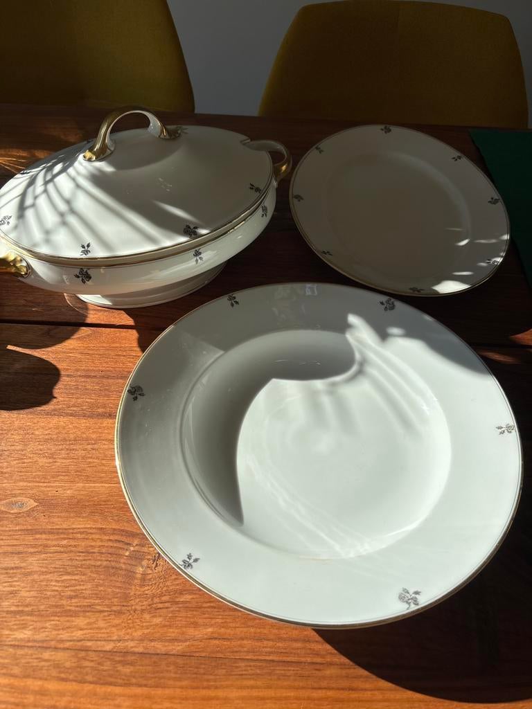 3-delig KPM servies: schaal, diep en breed bord, Antiek en Kunst, Ophalen of Verzenden