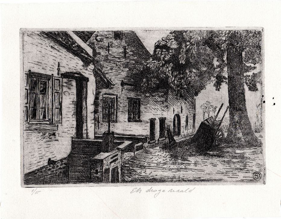 ets watermolen boerderij water Limburg, monogram AO nr 1-15, Architectuur, Origineel, 1950 - 1999, Verzenden
