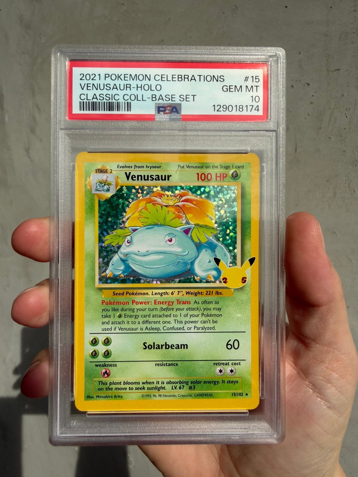 Venusaur 15/102 Celebrations: Classic Collection Base PSA 10, Ophalen of Verzenden, Nieuw