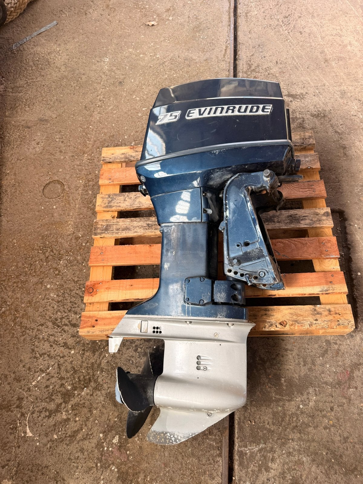 Evinrude Buitenboordmotor 75 pk (1992) met defect, Ophalen, Gebruikt, 30 pk of meer, Buitenboordmotor