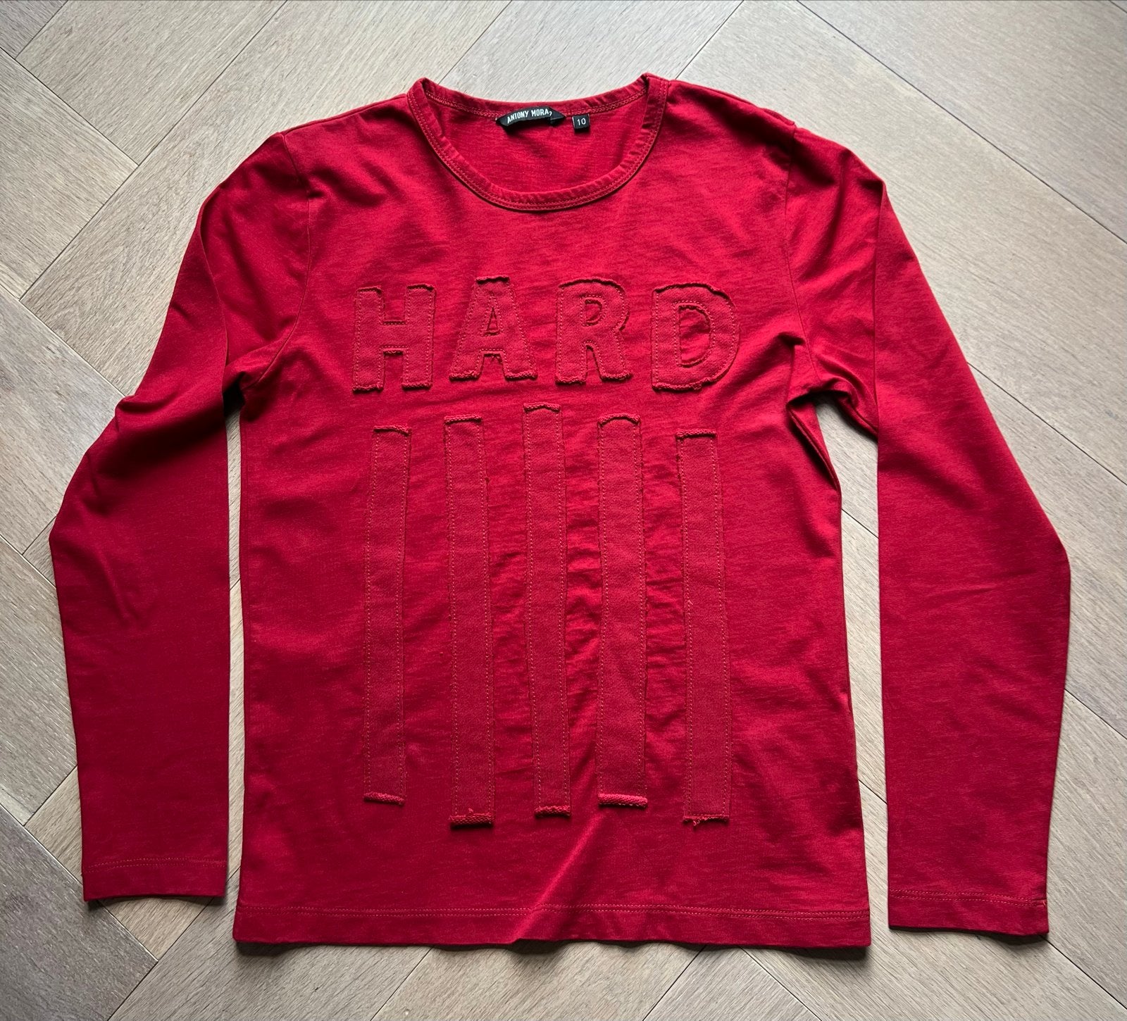 Antony Morato rood T-shirt lange mouwen maat 10 (140), Ophalen of Verzenden, Zo goed als nieuw, Jongen of Meisje, Shirt of Longsleeve