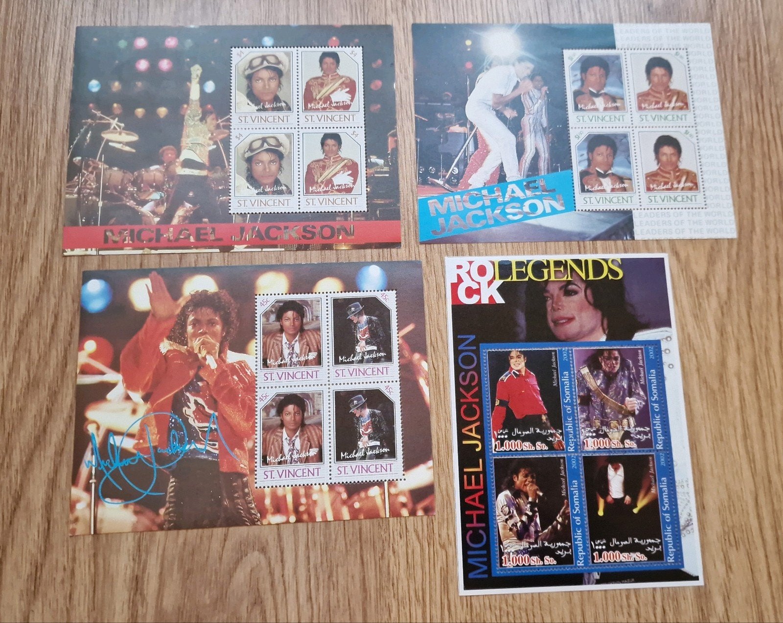Michael Jackson postzegels - 3 vellen St. Vincent en 1 ander, Verzenden