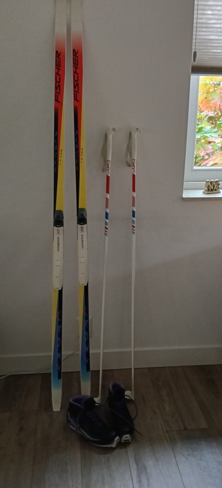 Langlaufers met stokken en schoenen, Ophalen, Ski's, Fischer, Gebruikt