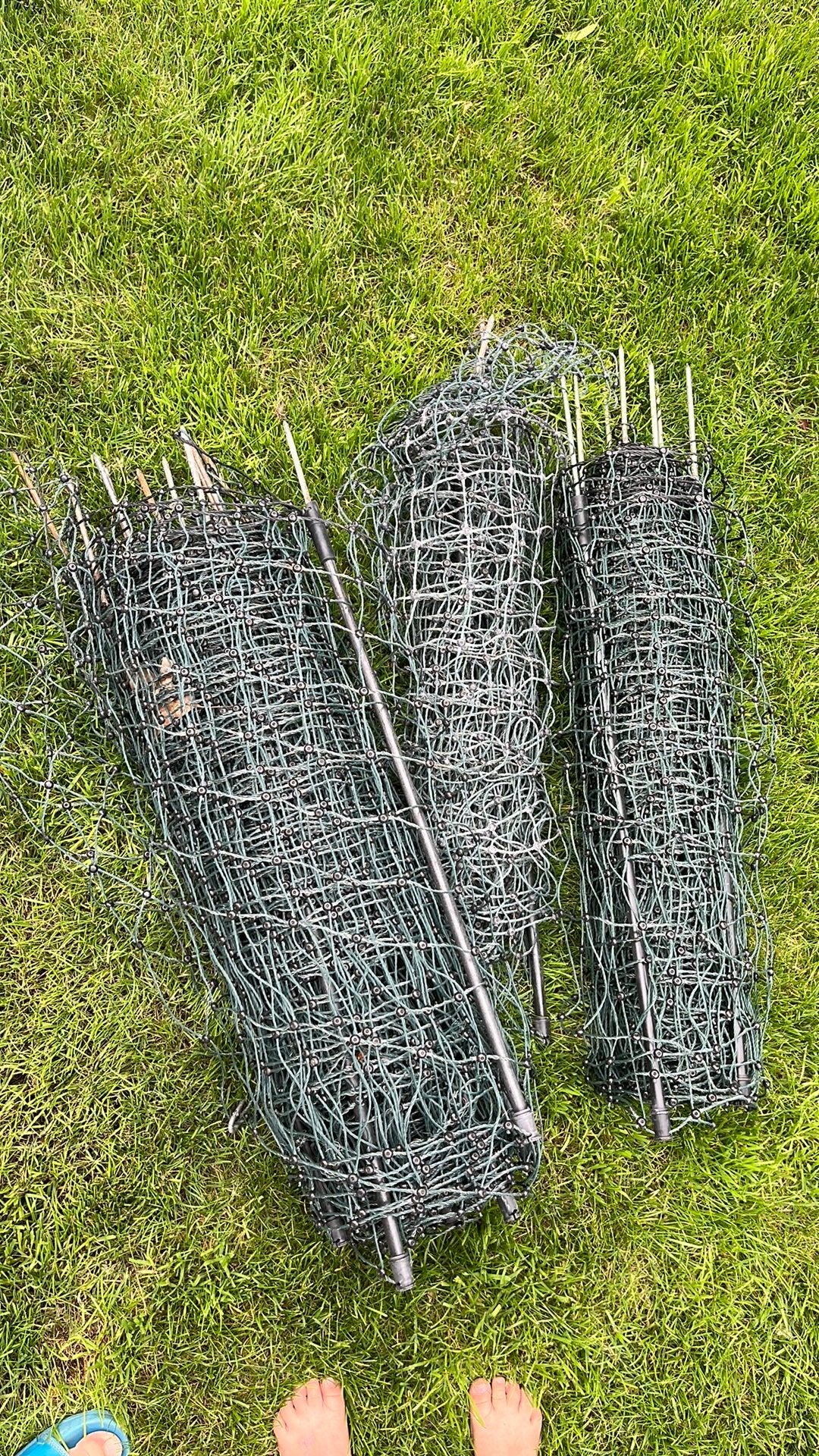 Schapengaas met prikpaaltjes, Ophalen, Gebruikt