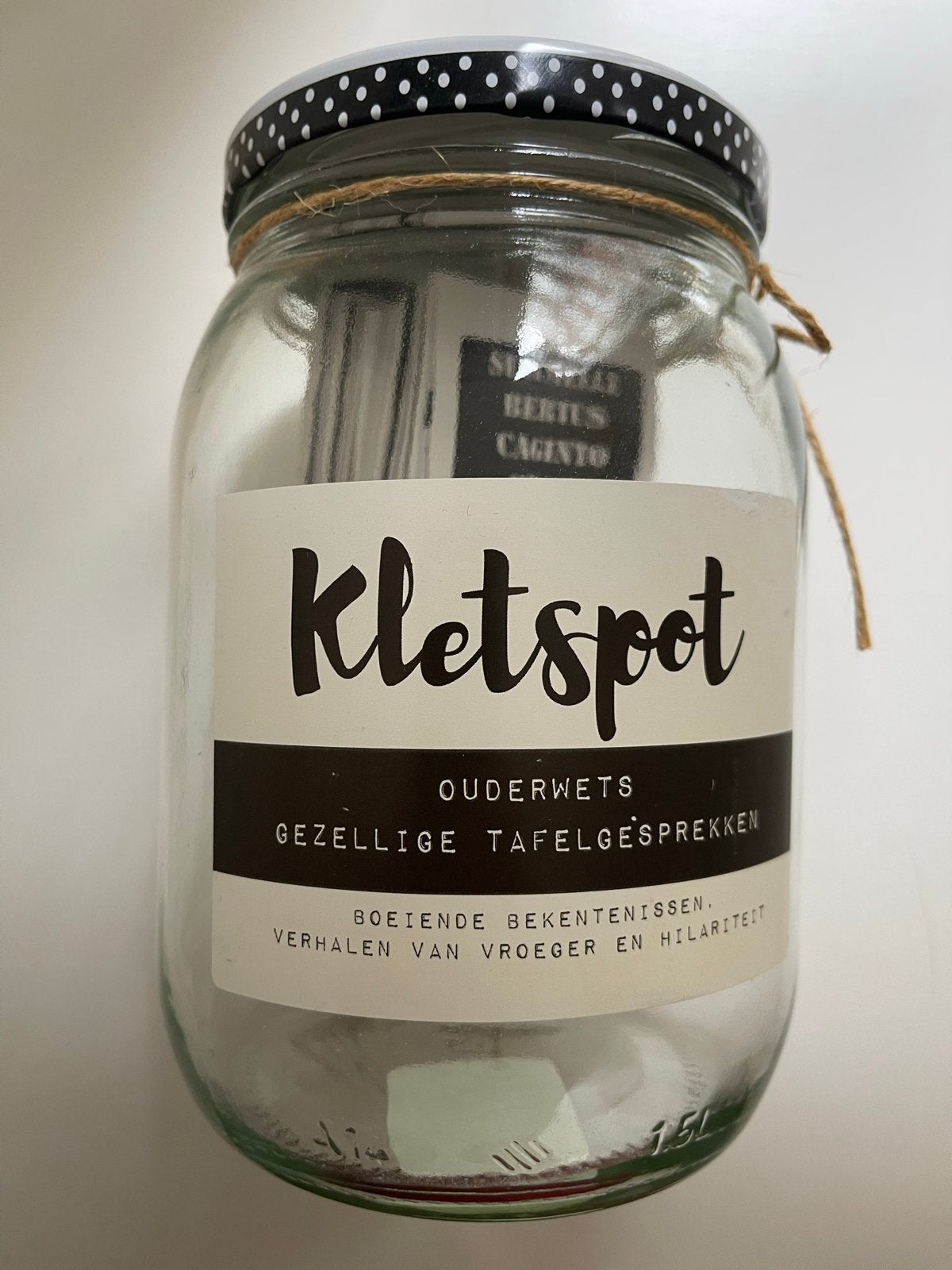 Originele Kletspot - Ouderwets Gezellige Tafelgesprekken, Drie of vier spelers, Ophalen, Zo goed als nieuw