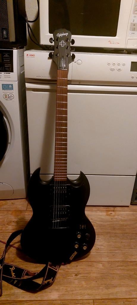 Epiphone SG Goth elektrische gitaar - Mat Zwart, Muziek en Instrumenten, Ophalen of Verzenden, Gebruikt, Solid body, Epiphone