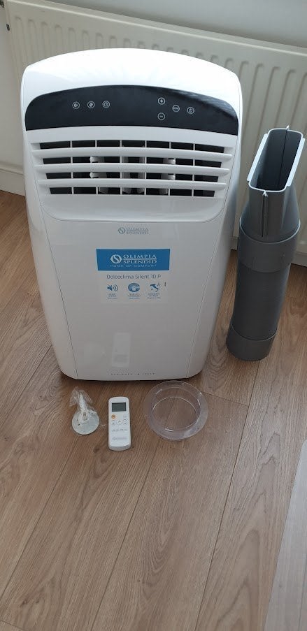 Mobiele airco 10000BTU/u, Ophalen, Energieklasse A of zuiniger, 3 snelheden of meer, Zo goed als nieuw