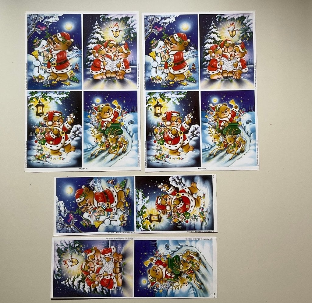 kaarten maken 3D knipvellen - beren kerst, Ophalen of Verzenden, Zo goed als nieuw, Kerst, Knipvel
