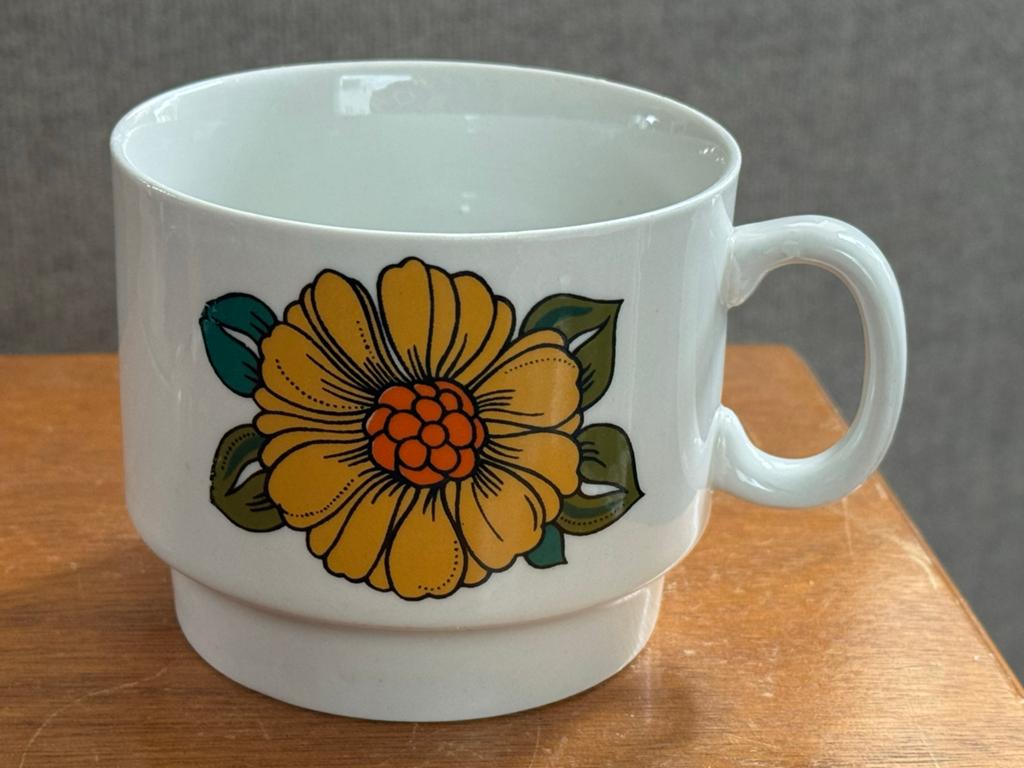 Vintage Weidmann Porzellan kop met bloemmotief, Ophalen of Verzenden