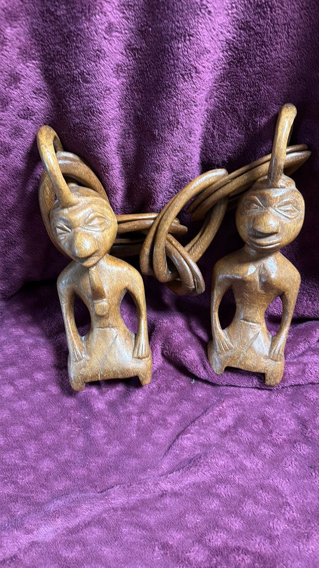 86 cm Afrikaanse Yoruba Huwelijksketting – Handgesneden, Ophalen of Verzenden