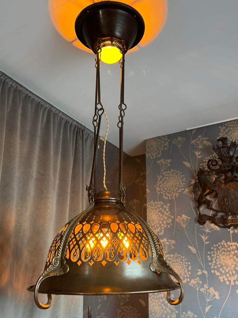 Art deco / Amsterdamse school hanglamp Winkelman & v/d Bijl, Ophalen