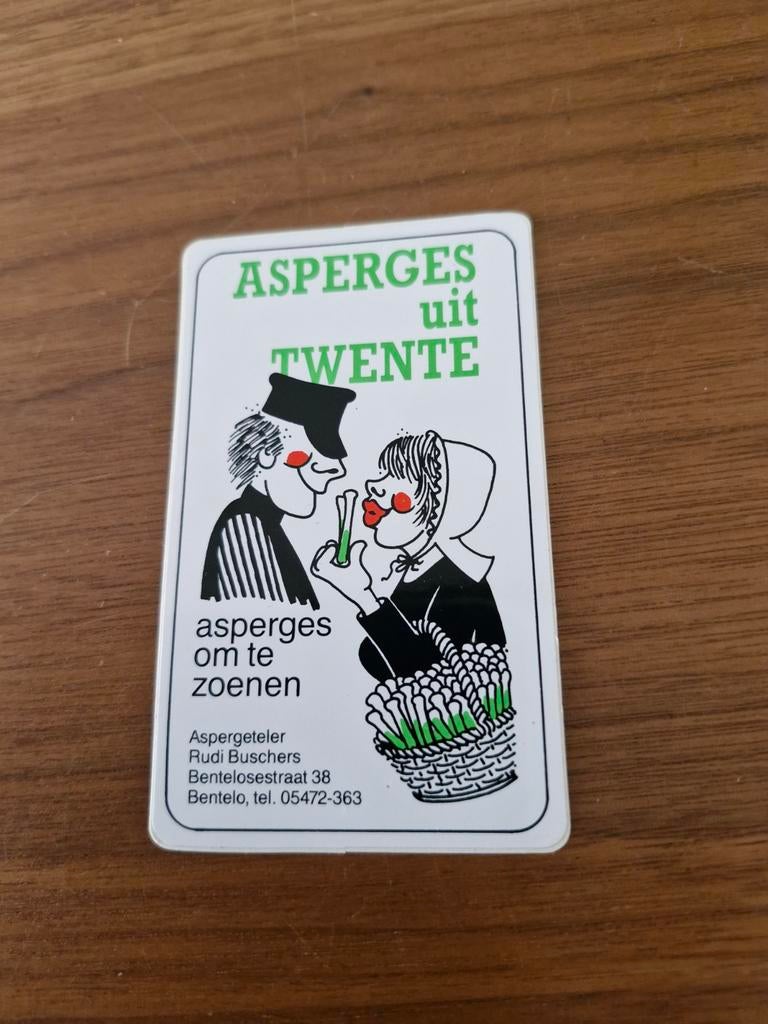 7255 Vintage Asperges uit Twente Sticker Rudi Buschers, Ophalen of Verzenden, Gebruikt