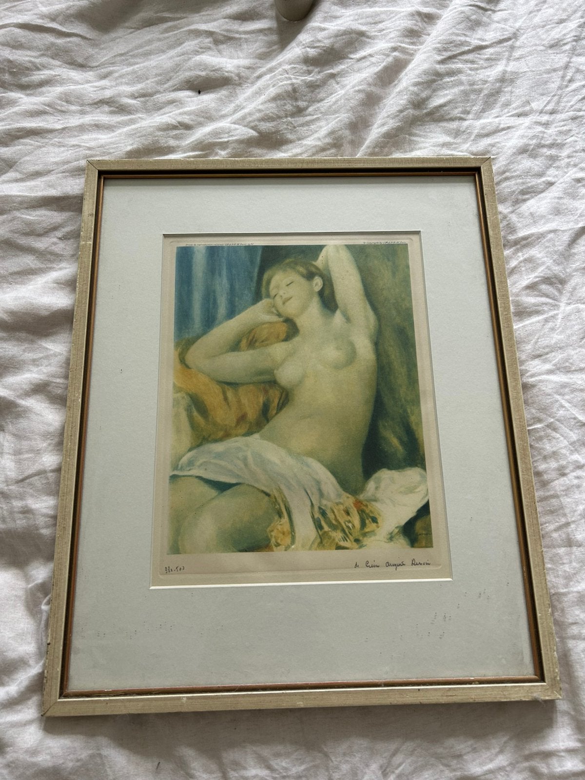 Print van naakte vrouw door Pierre Renoir originele lijst, Ophalen of Verzenden
