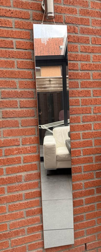 Lange spiegel voor aan de muur, Huis en Inrichting, Woonaccessoires | Spiegels, Ophalen, Minder dan 50 cm, Gebruikt, 150 tot 200 cm