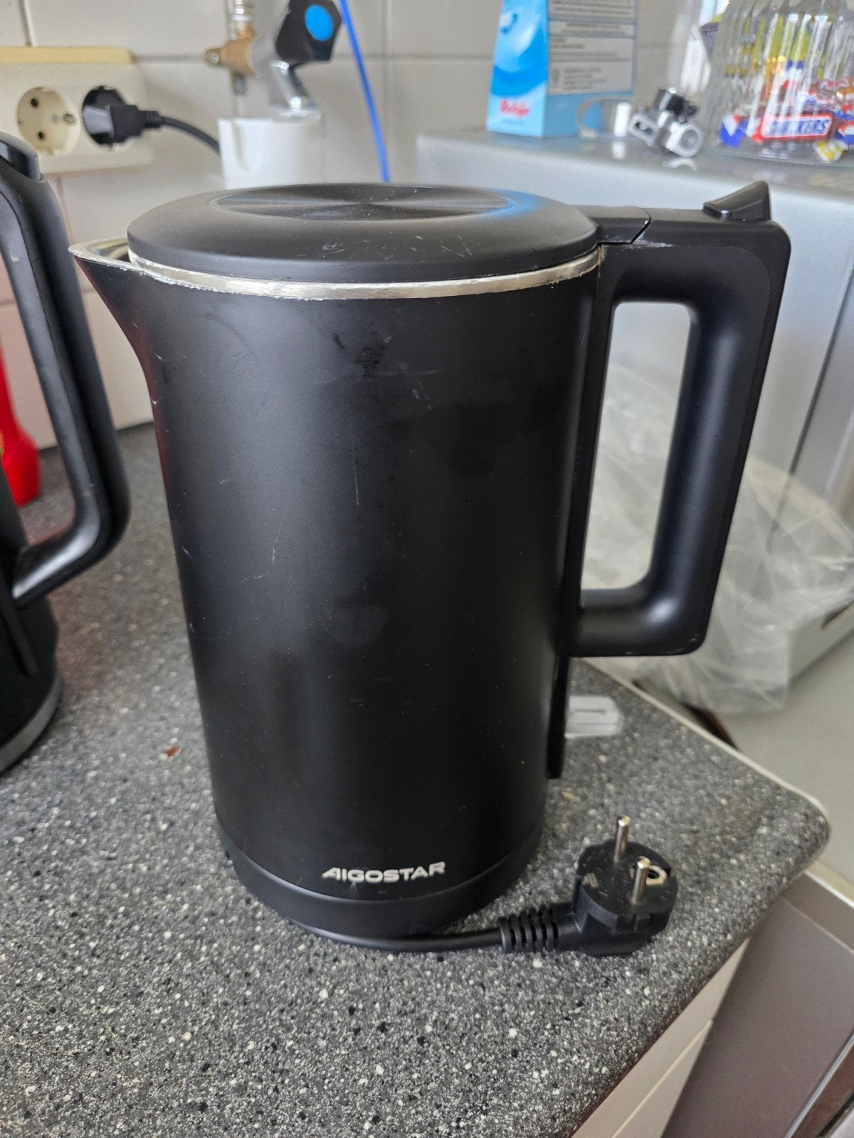 Aigostar Zwarte Waterkoker - 1.7L RVS,, Witgoed en Apparatuur, 1 tot 2 liter, Ophalen of Verzenden, Gebruikt, Draadloos