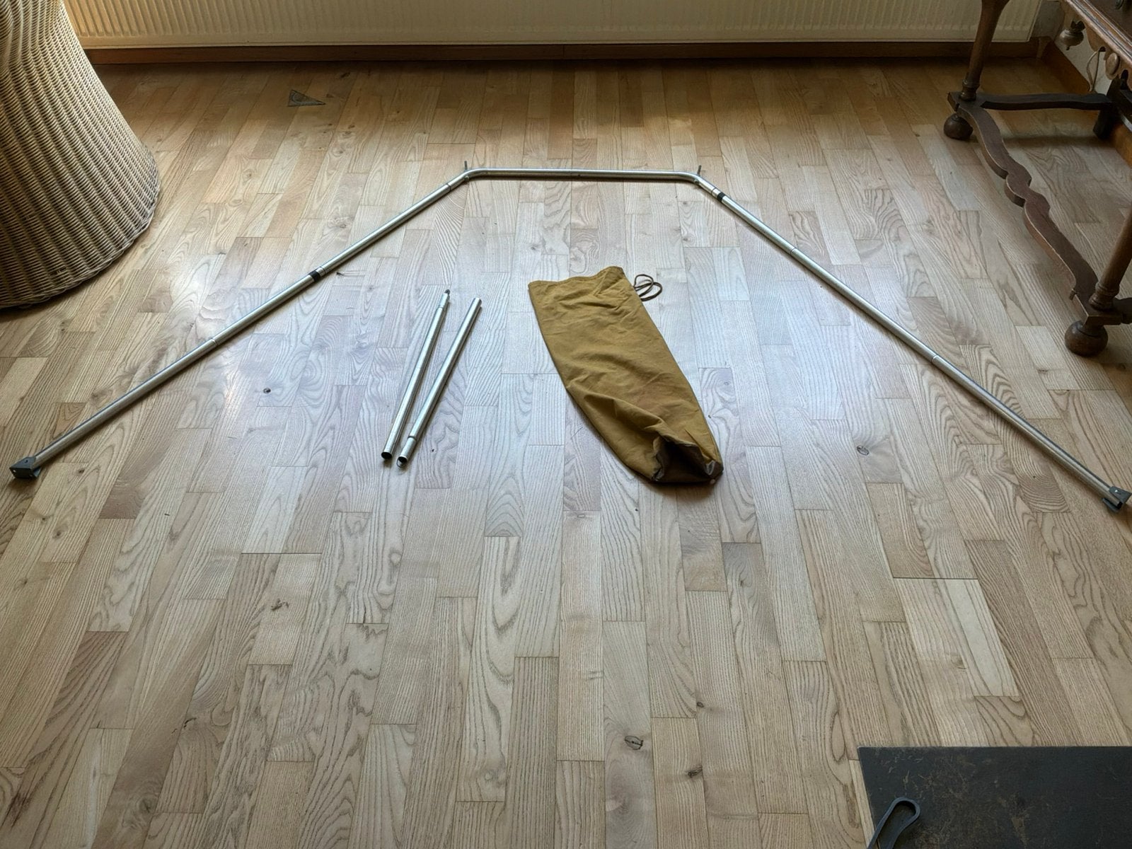 Aluminium tentstokken, Ophalen, Gebruikt