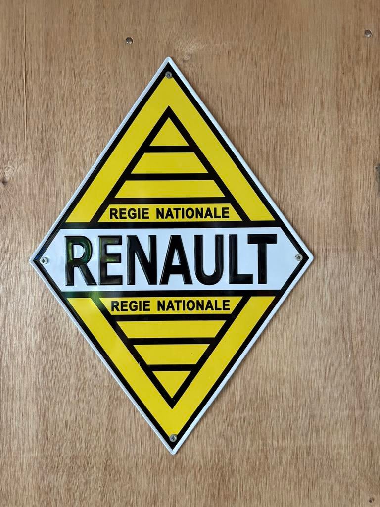 Renault bordje, Verzamelen, Merken en Reclamevoorwerpen, Ophalen, Zo goed als nieuw, Reclamebord