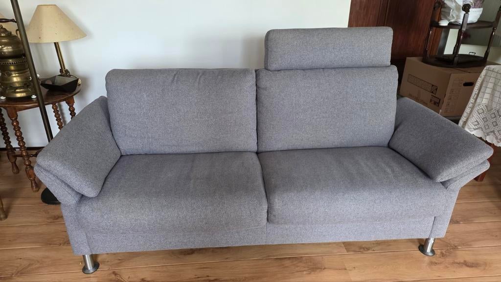 Prominent 2,5-zits bank grijsblauw, verstelbare armleuningen, Huis en Inrichting, Banken | Bankstellen, Minder dan 75 cm, 150 tot 200 cm