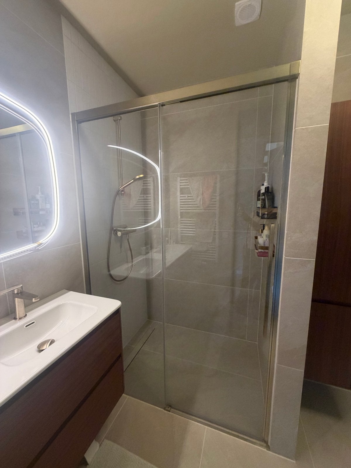 ROWE Vitra softclose schuifdeur nis 118-120,5cm omkeerbaar, Ophalen of Verzenden, Zo goed als nieuw, Glas, Douche