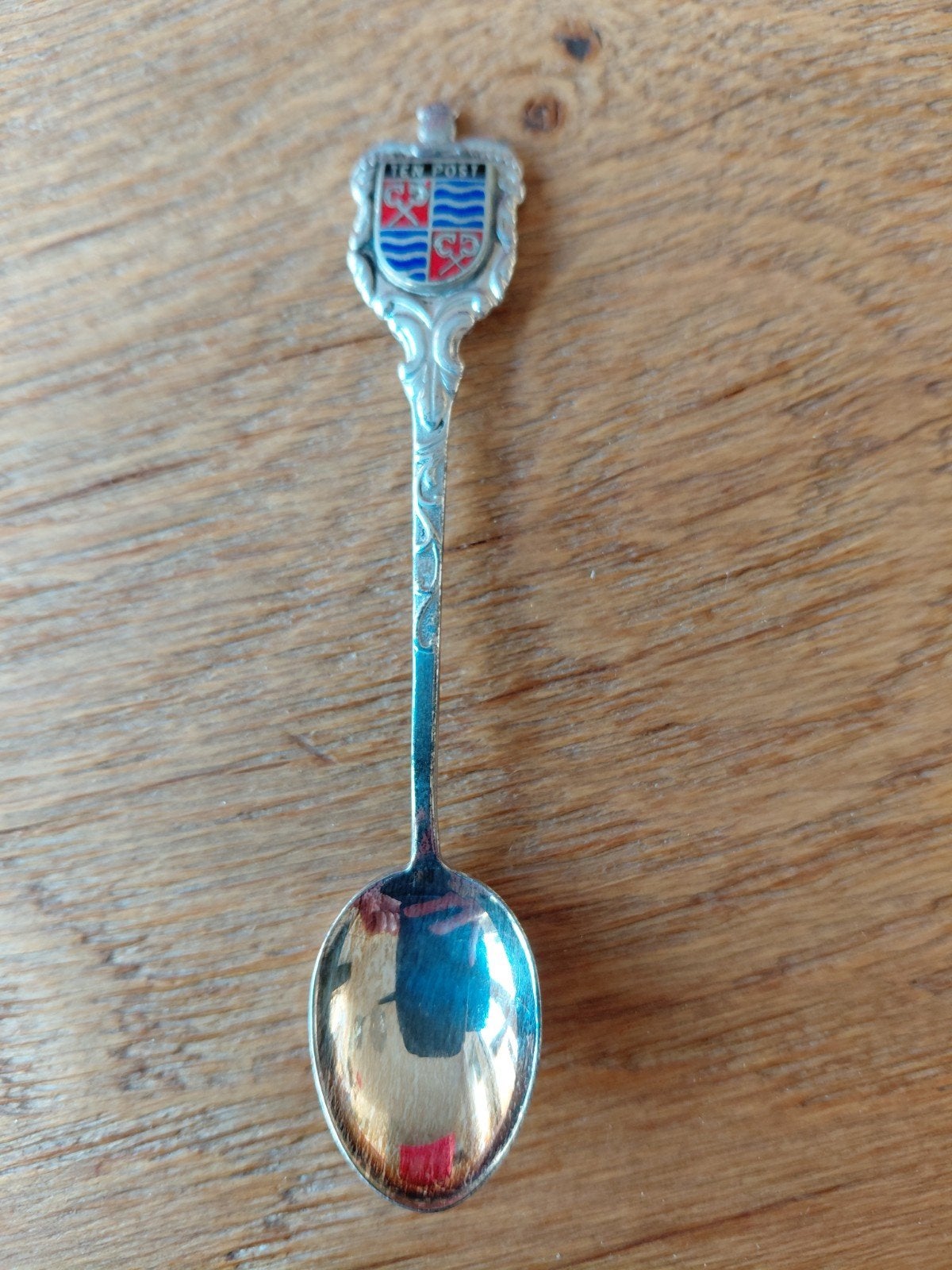 Vintage verzamellepel met wapen van Ten Post, Antiek en Kunst, Ophalen