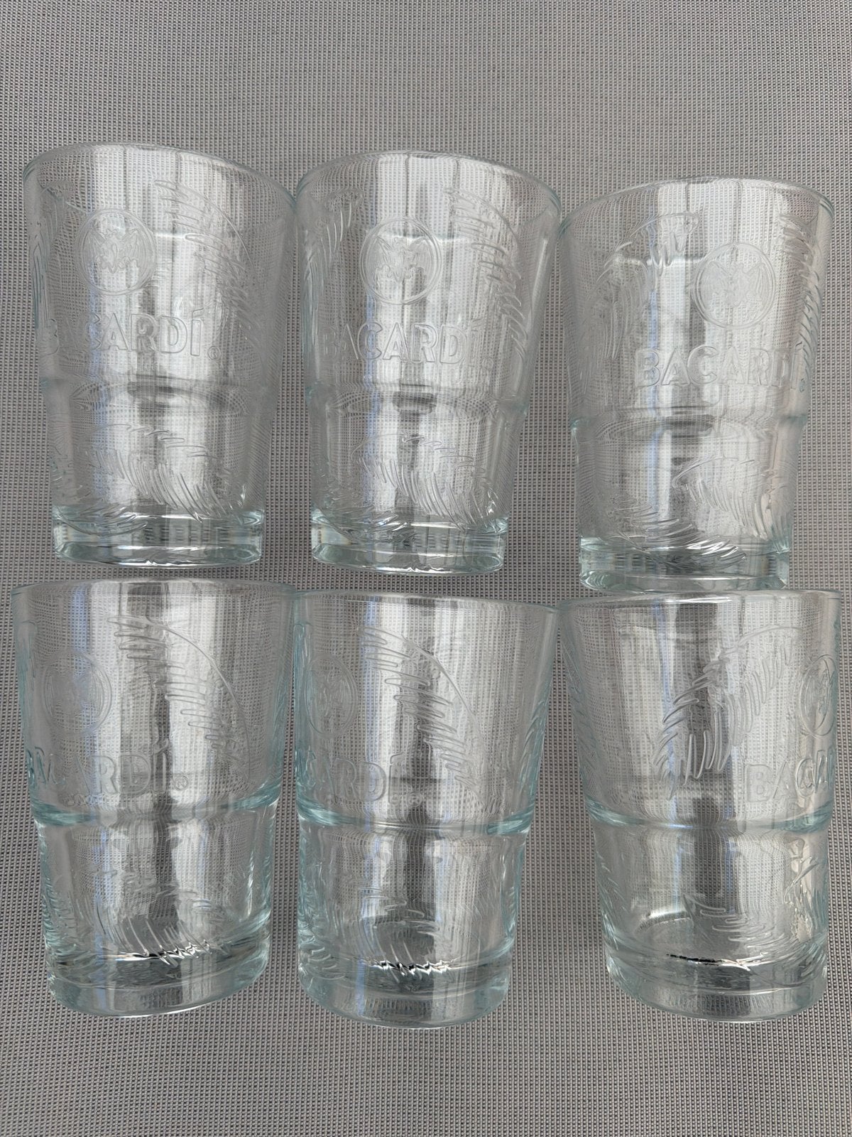 6 Bacardi glazen in zeer goede staat, Ophalen of Verzenden, Zo goed als nieuw, Overige merken, Glas