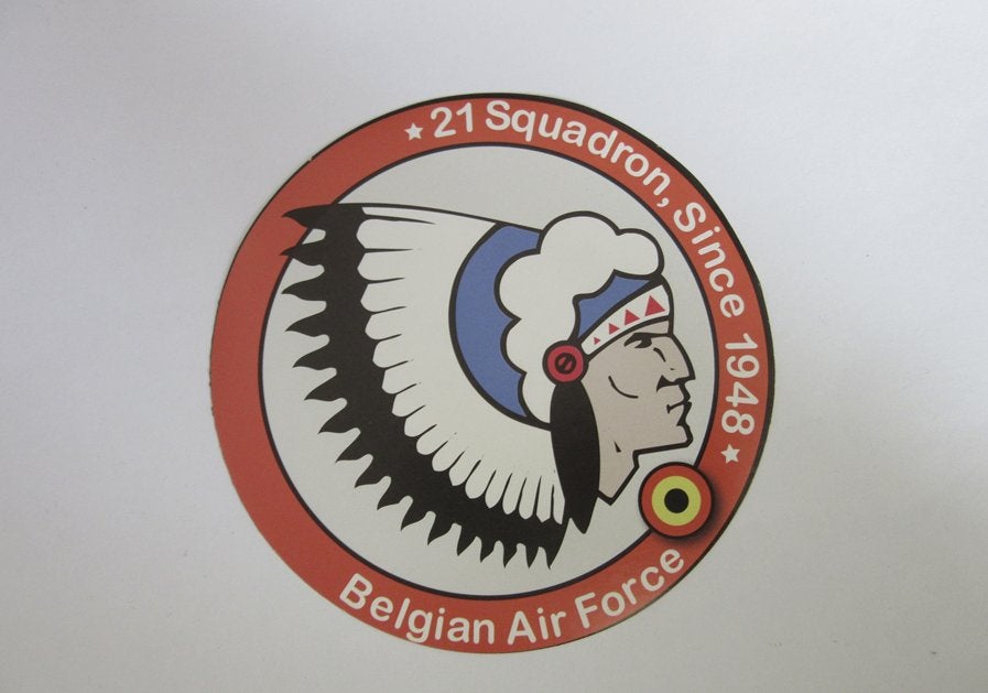 21 Squadron sticker Belgian Air Force, Verzenden, Luchtmacht, Overige gebieden, Overige typen