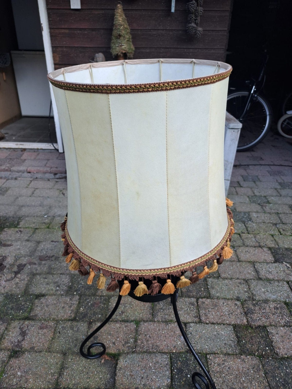 Vintage lampenkap groot, Ophalen, Zo goed als nieuw, Rond