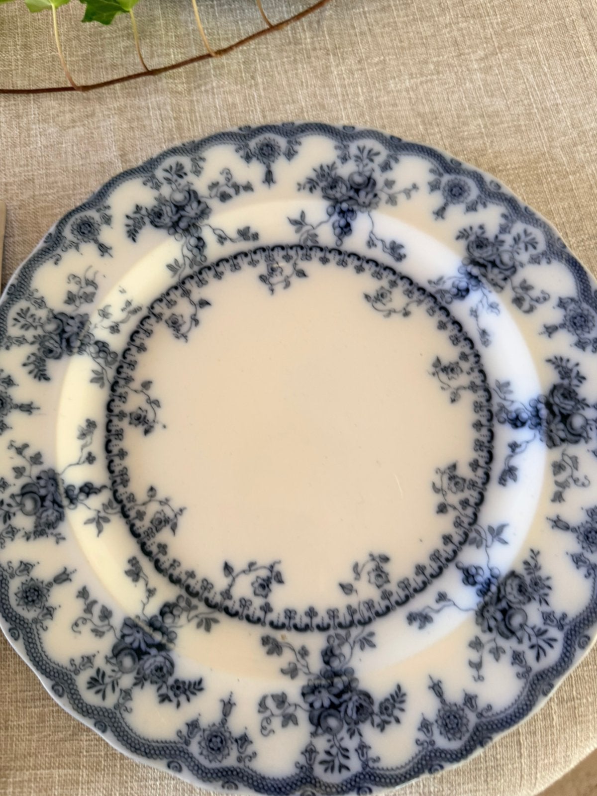 Foto 4 van Furnivals Medina 1898 antiek blue servies 11 pers izgst