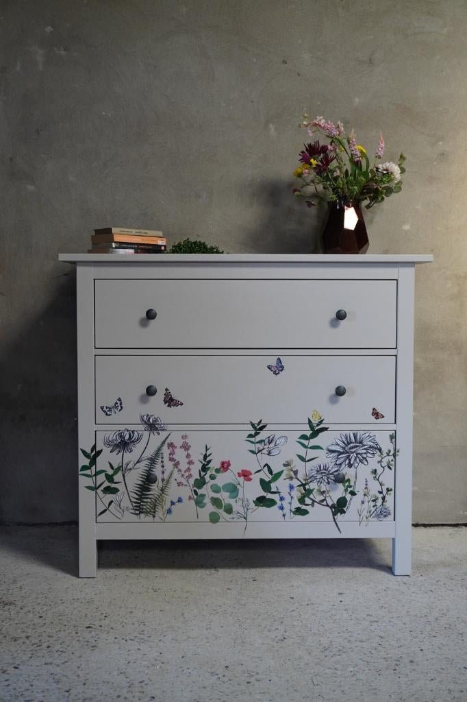 Ladekast met bloemen, Na, Ophalen of Verzenden, Zo goed als nieuw, 3 of 4 laden