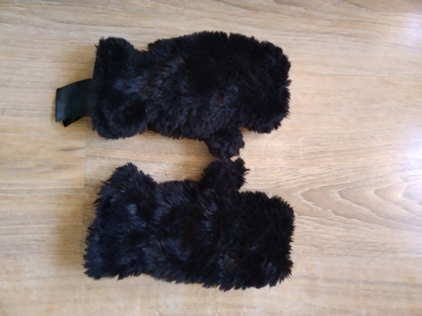 Zgan zwarte pluche wanten maat 134/152, Kinderen en Baby's, Kinderkleding | Mutsen, Sjaals en Handschoenen, 134 t/m 140, Meisje