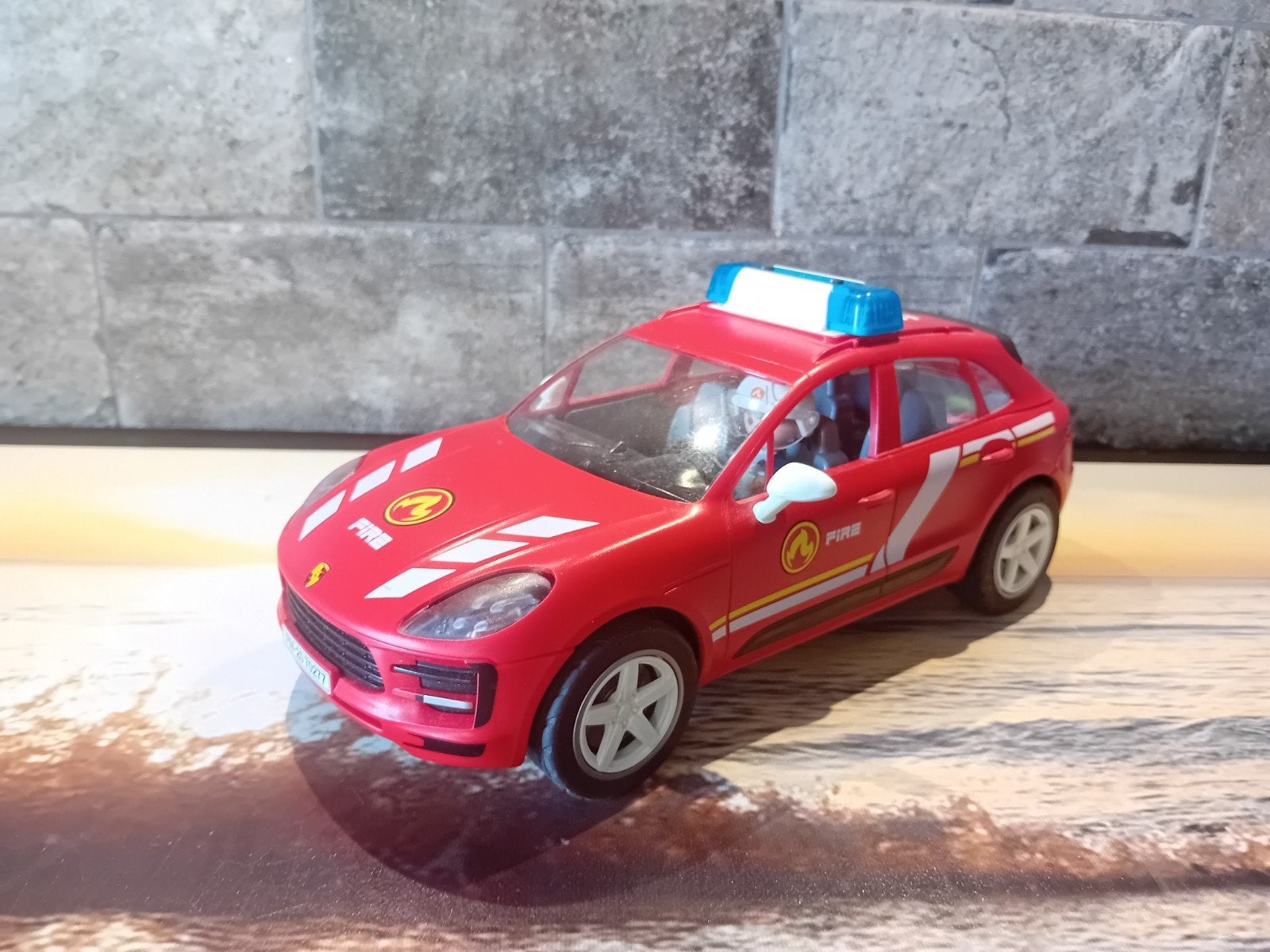 Playmobil Porsche Macan S Brandweer Auto met Licht, Complete set, Voertuig, Ophalen of Verzenden, Zo goed als nieuw