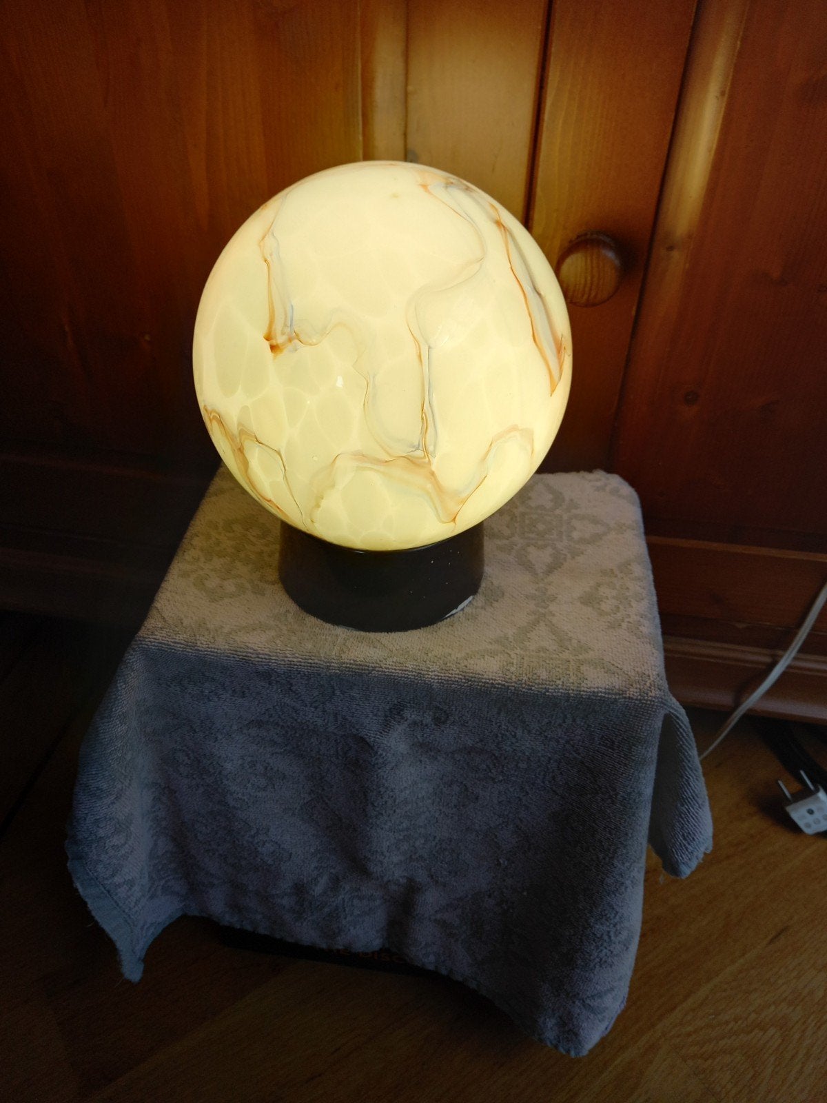 Art Deco gemarmerde jaren '30 plafondlamp., Gebruikt, Plafondlamp, Thabur, Meerkleurig