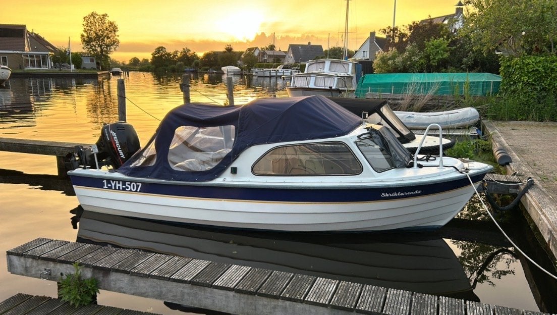Stabiele polyester Askeladden 16 met Mercury 25pk 4 takt., Watersport en Boten, Gebruikt, Kajuitboot, Buitenboordmotor, 5 m