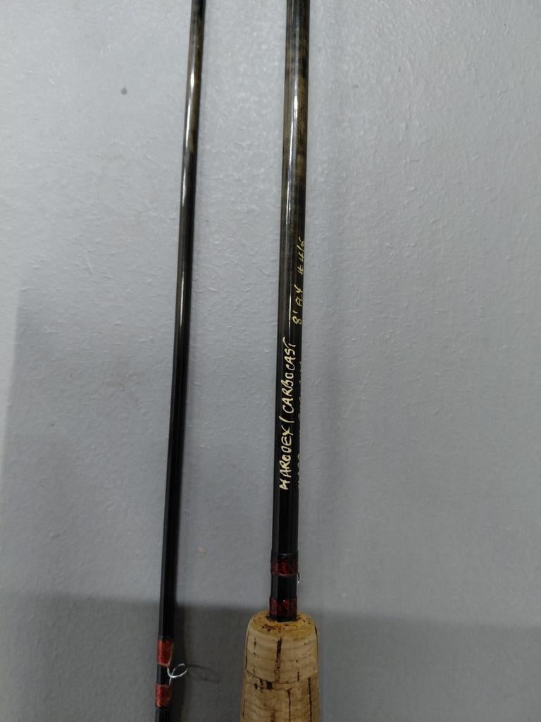 Handmade Harodex Carbo Cast 8' vlieghengel #4/5 carbon, Ophalen of Verzenden, Zo goed als nieuw, Werphengel