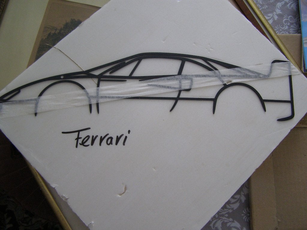 Metalen silhouette Ferrari F40 zwart Maat 40 x 8 cm, Overige merken, Auto, Groter dan 1:32, Nieuw