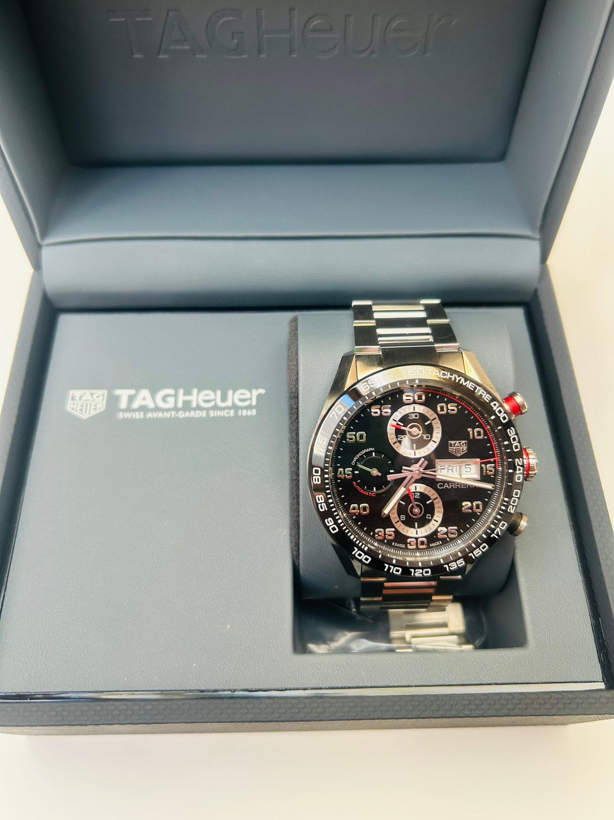 TAG HEUER CARRERA CHRONOGRAPH Automatisch, 44 mm, Staal, Ophalen, Staal, Staal, Polshorloge