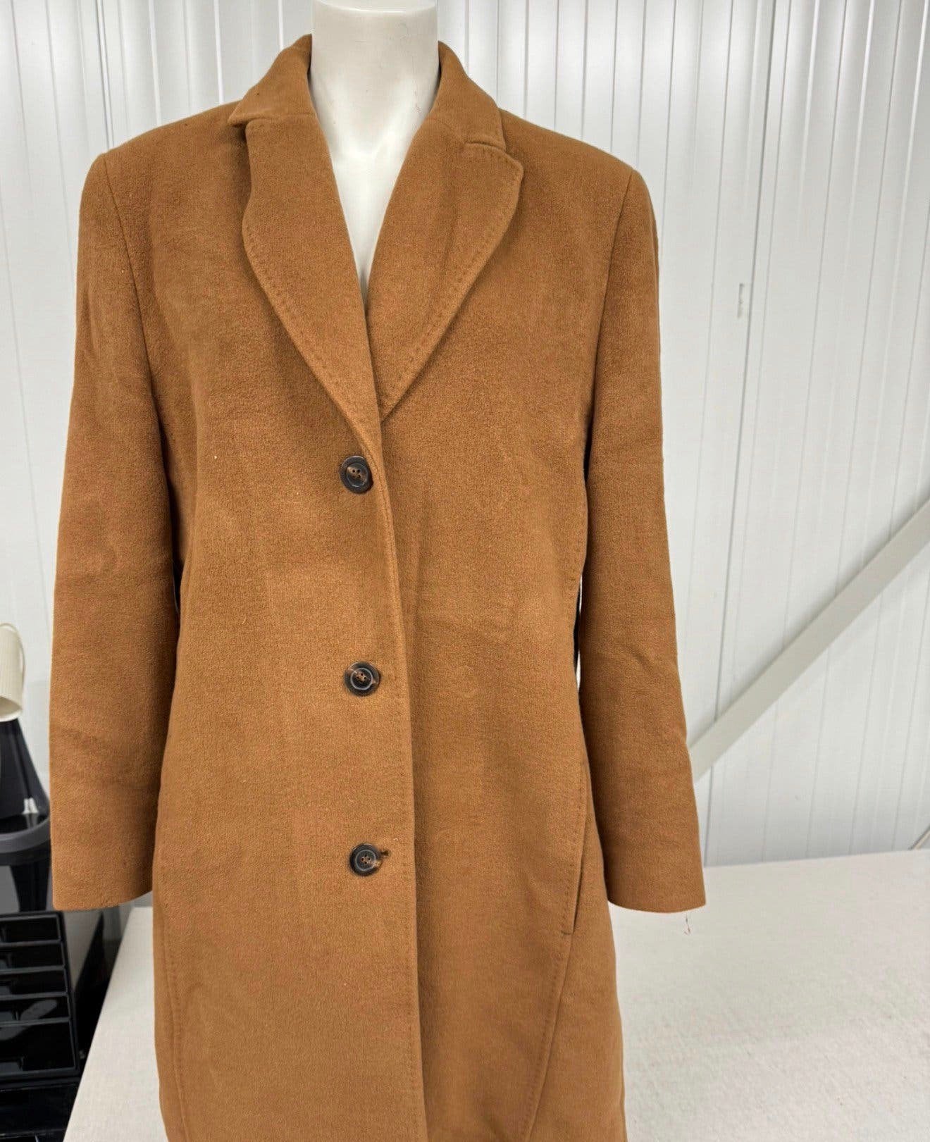 Vintage Trench Coat - Jobis Luxury angora-mohair wol jas L, P, Bruin, P, Ophalen of Verzenden
