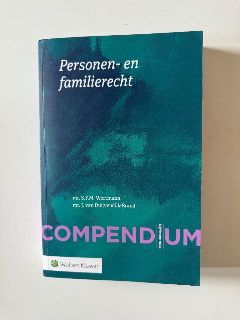Compendium Personen- en familierecht, Boeken, Ophalen of Verzenden, Alpha, Zo goed als nieuw, WO