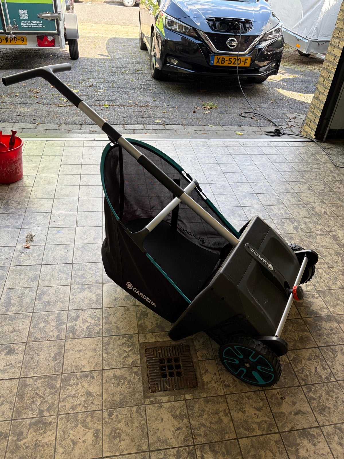 Gardena bladmaaier met opvangbak, Ophalen, Handgrasmaaier, Zo goed als nieuw, Opvangbak