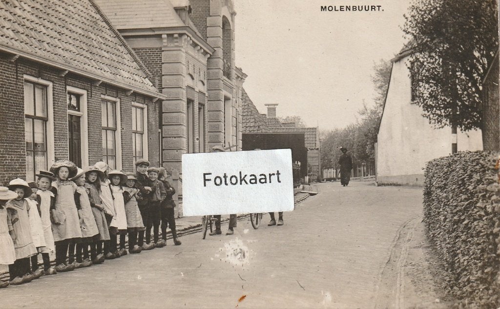 Fotokaart Anjum - Molenbuurt - volk - Friesland - top - 1917, Verzenden, Voor 1920, Gelopen, Friesland