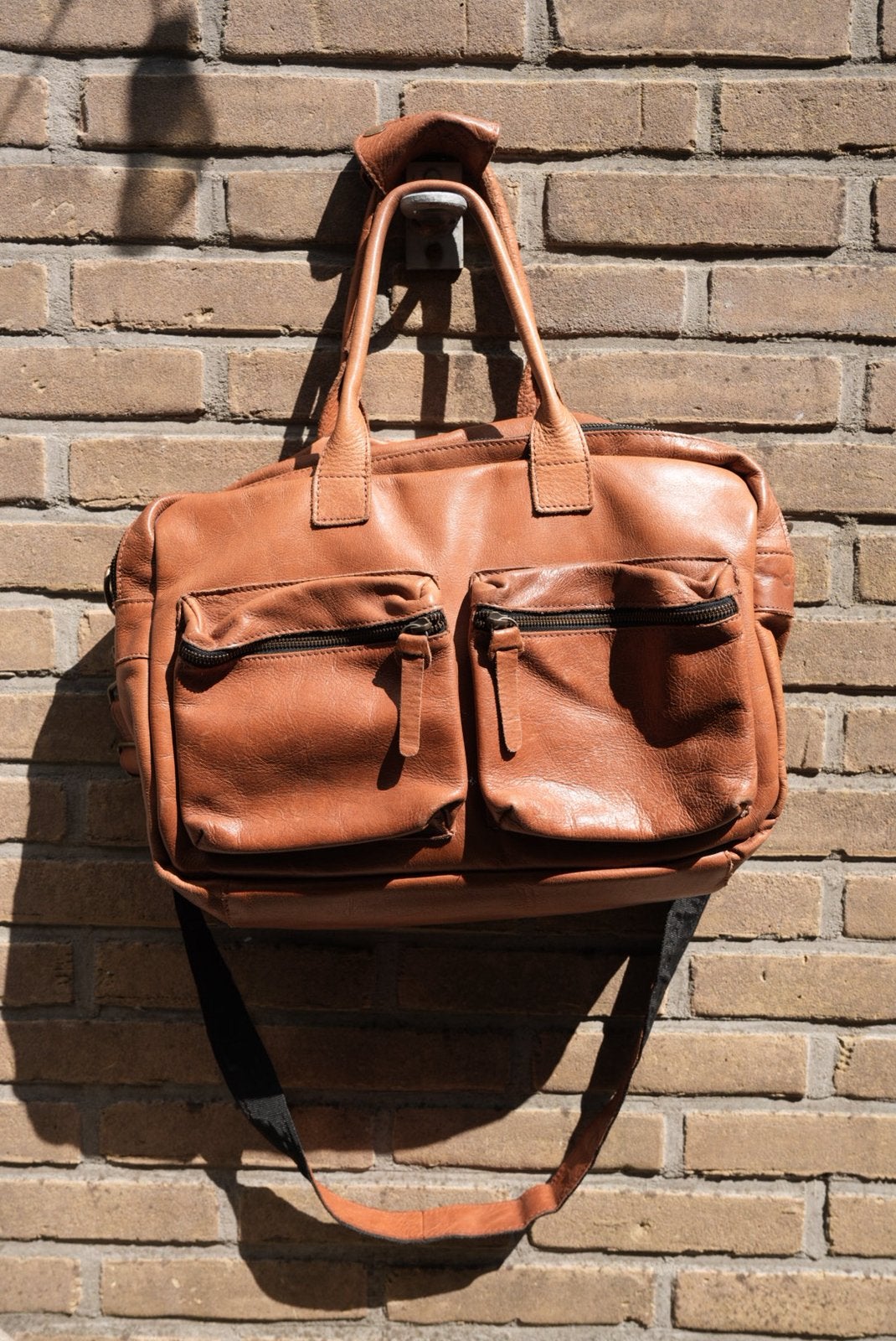 Originele Cowboysbag Leren Schoudertas / Handtas (Cognac), Sieraden, Tassen en Uiterlijk, Tassen | Reistassen en Weekendtassen