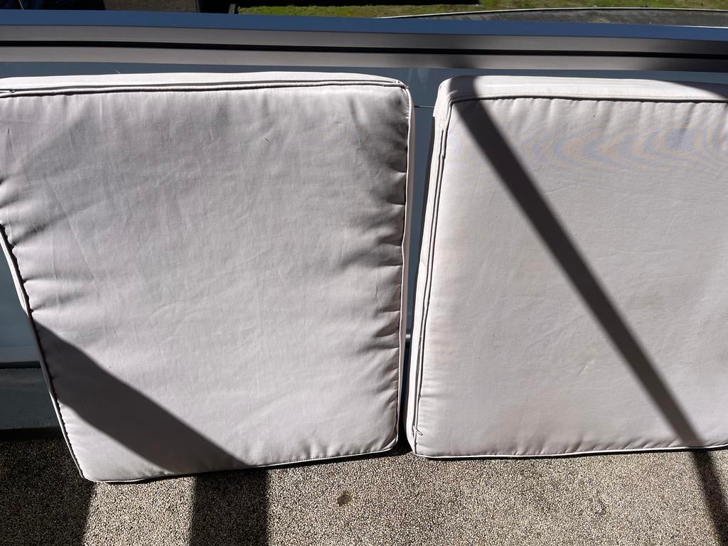 3 zitkussens voor loungebank - Samen voor 3,-, Huis en Inrichting, Woonaccessoires | Kussens, Ophalen, Gebruikt, Grijs, Rechthoekig